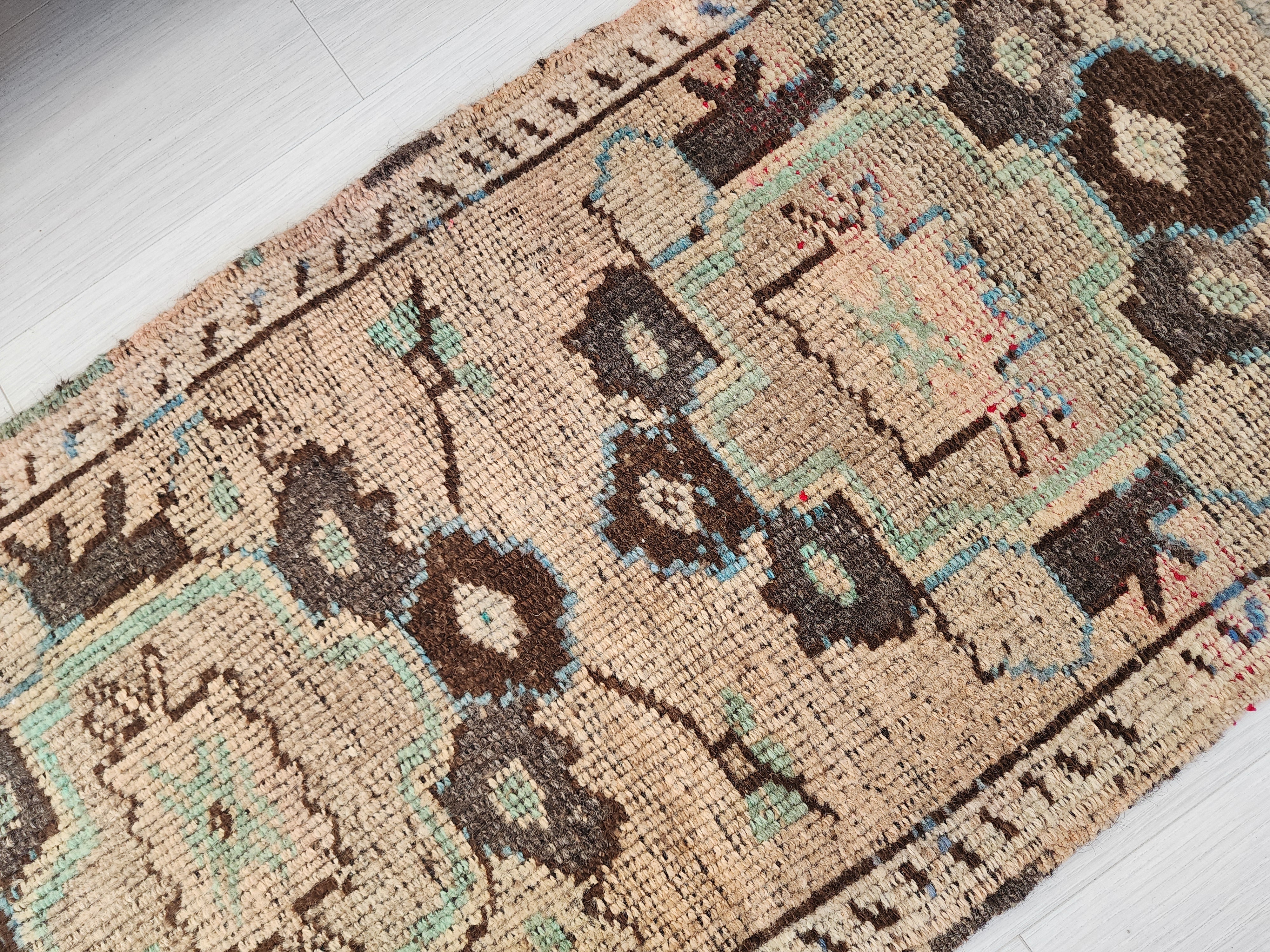 Small Turkish Rug, 3 ft 1 in x 1 ft 7 in