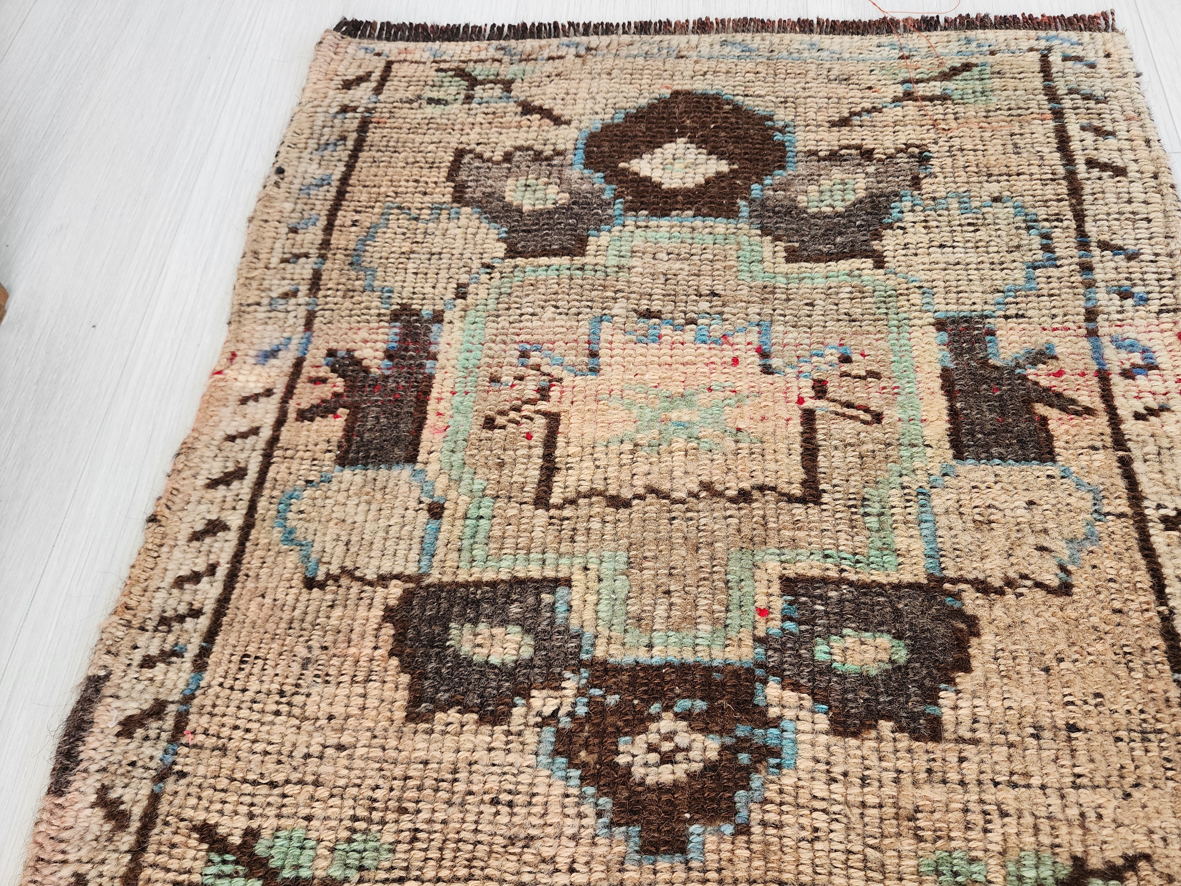 Small Turkish Rug, 3 ft 1 in x 1 ft 7 in