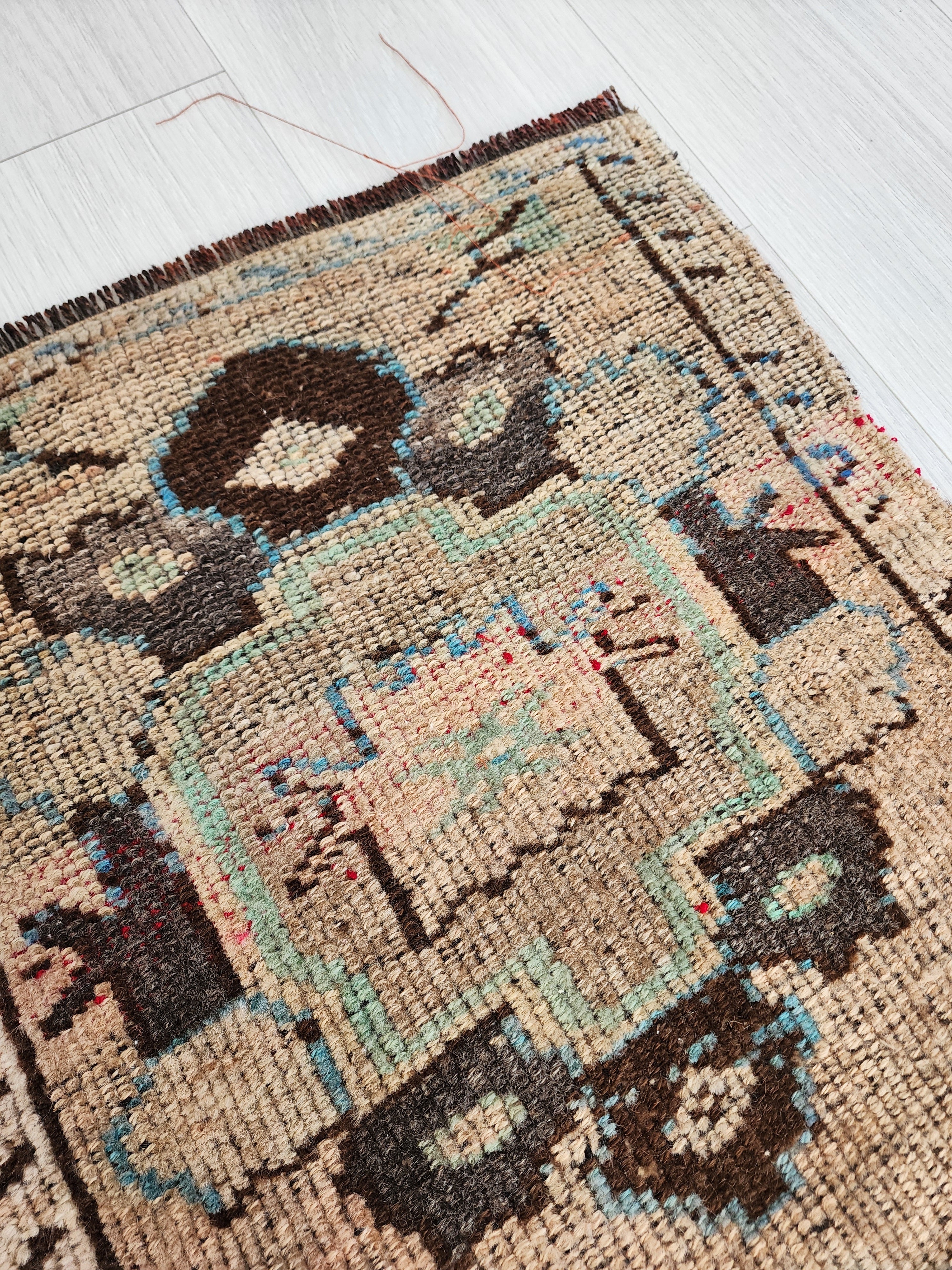 Small Turkish Rug, 3 ft 1 in x 1 ft 7 in