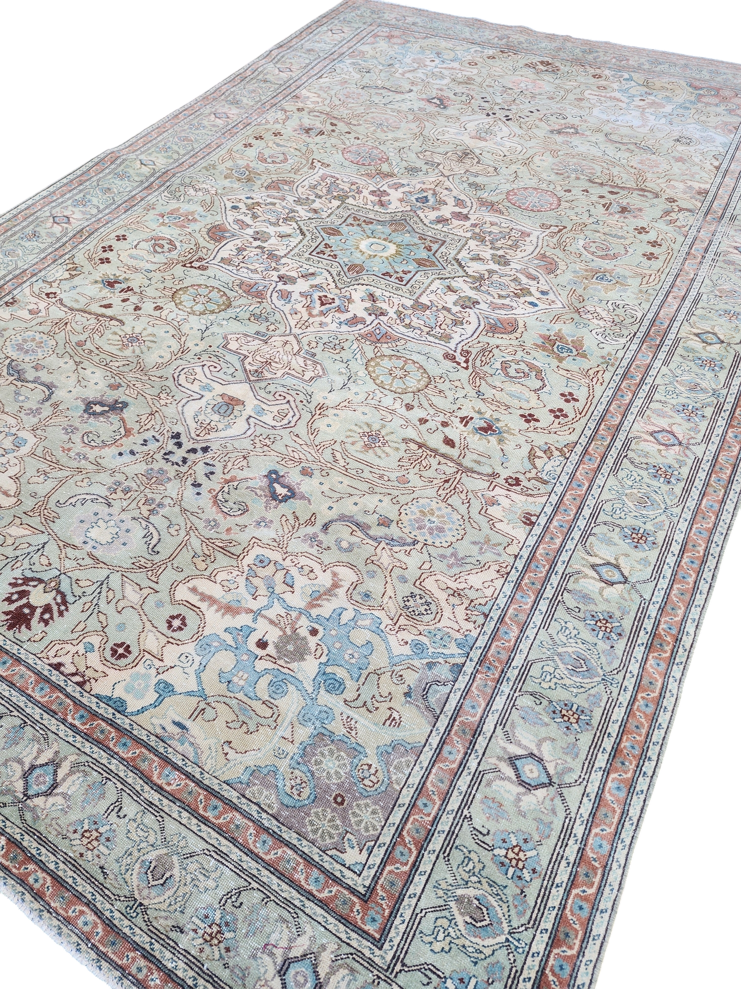 Muted Tones Kayseri Rug, A Delicate Floral Masterpiece, 6'4''x9'7''