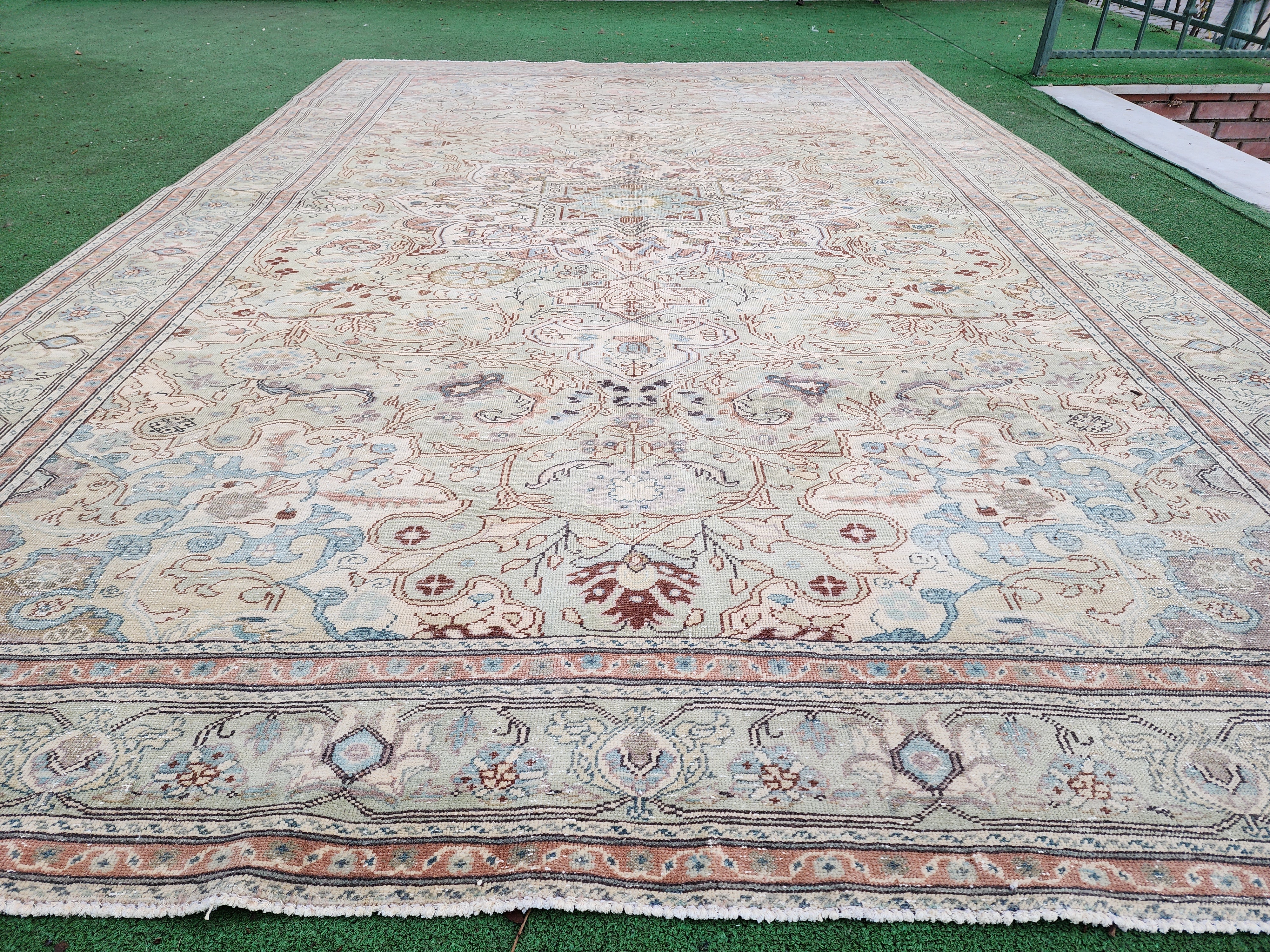 Muted Tones Kayseri Rug, A Delicate Floral Masterpiece, 6'4''x9'7''