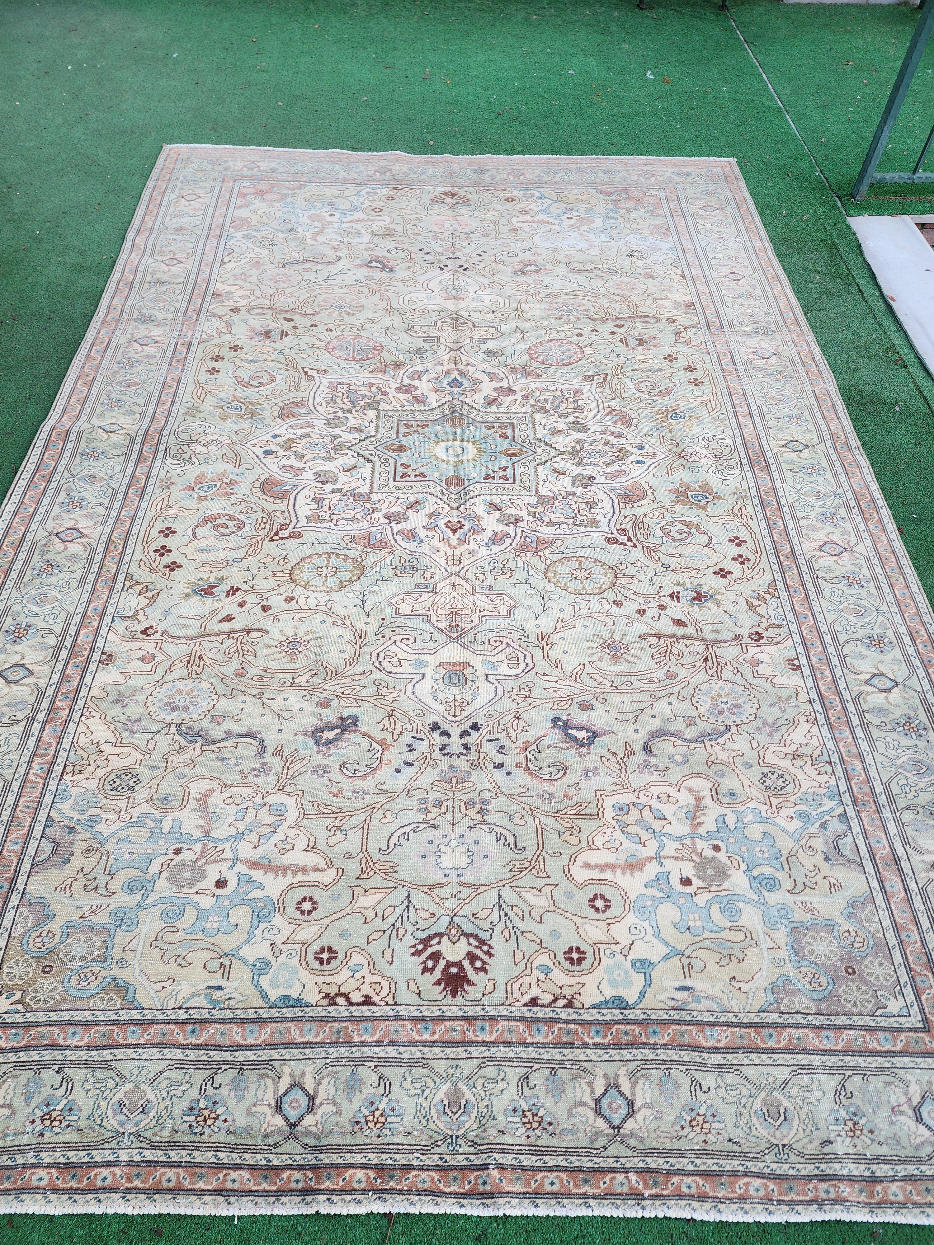 Muted Tones Kayseri Rug, A Delicate Floral Masterpiece, 6'4''x9'7''