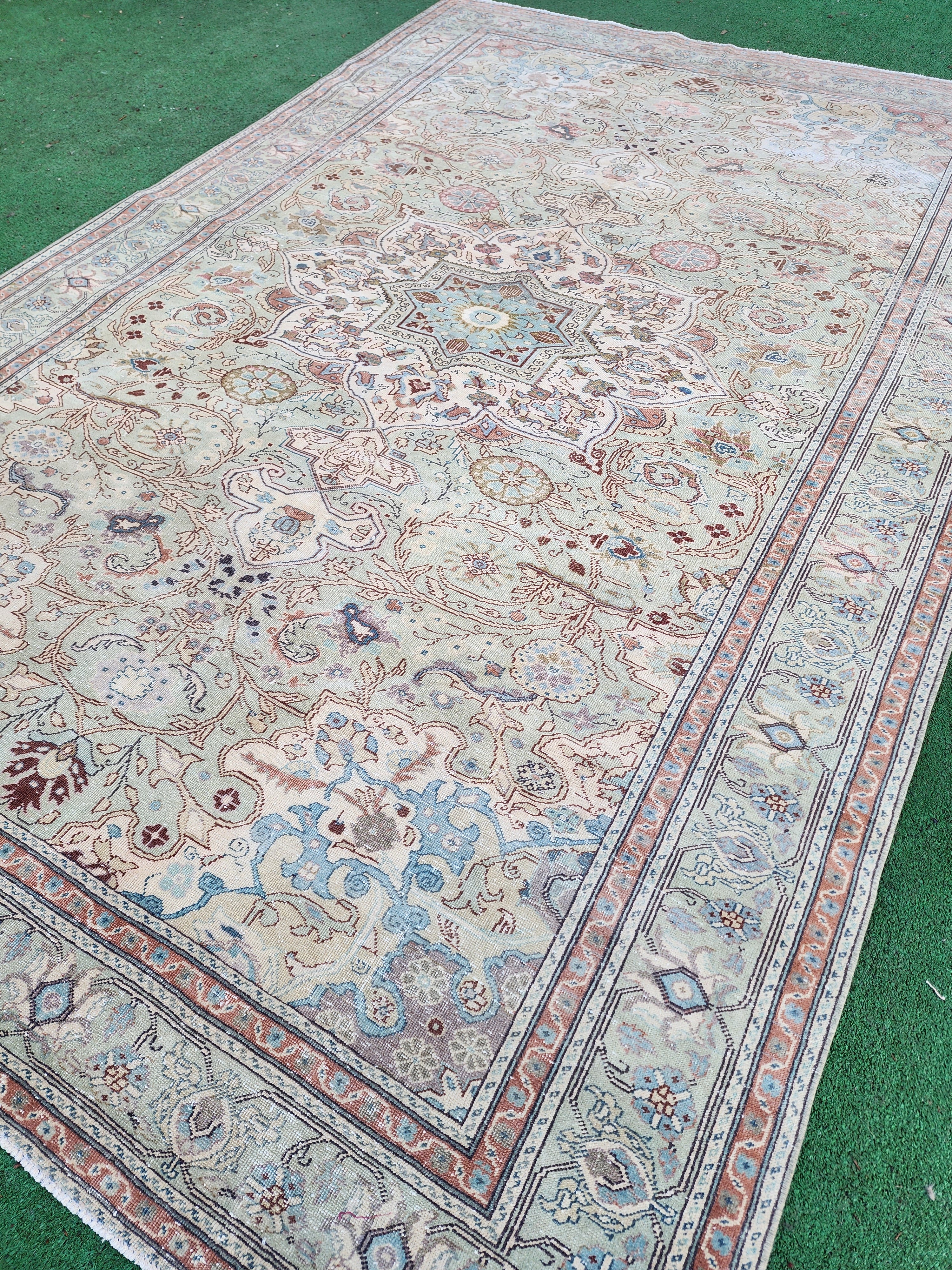 Muted Tones Kayseri Rug, A Delicate Floral Masterpiece, 6'4''x9'7''