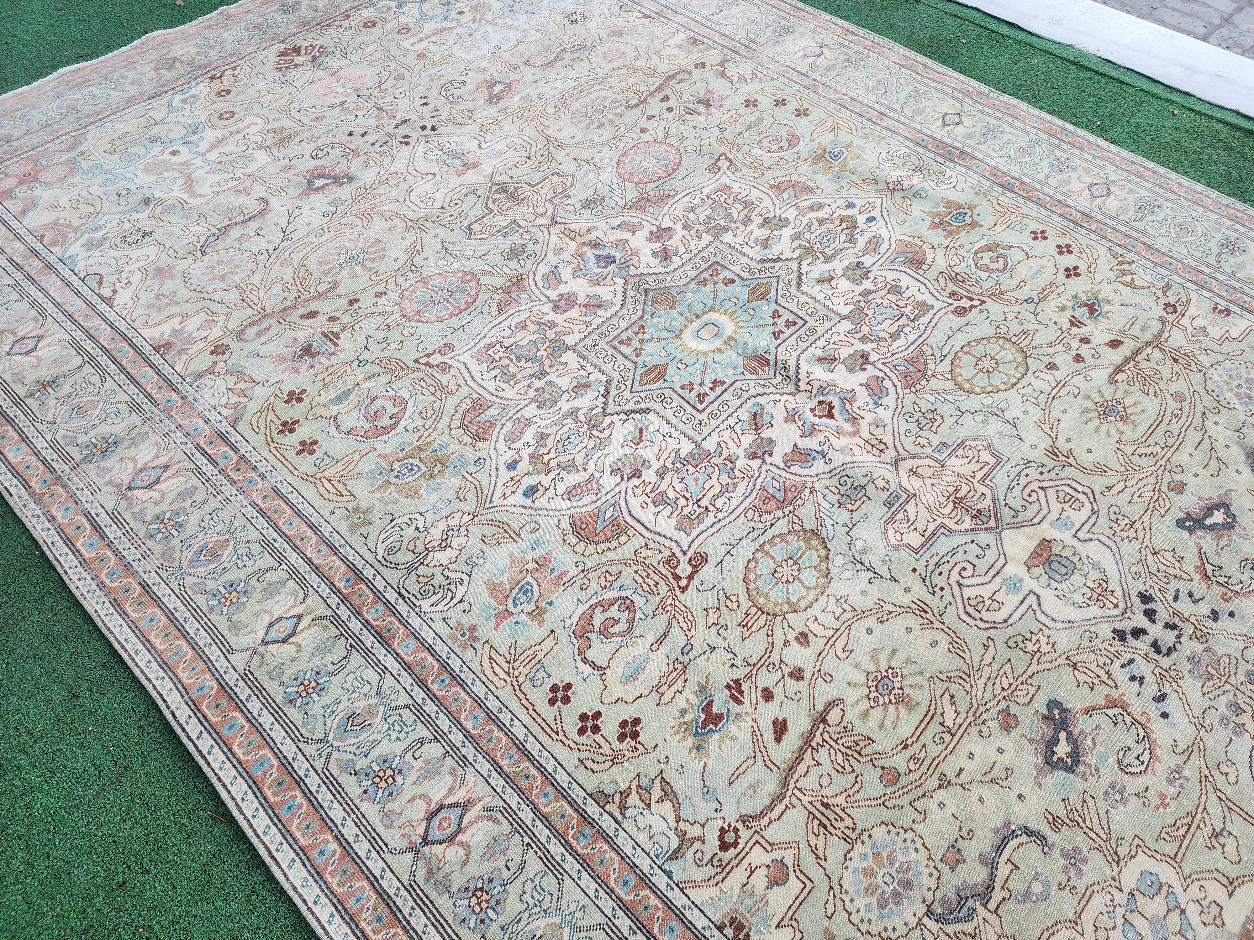 Muted Tones Kayseri Rug, A Delicate Floral Masterpiece, 6'4''x9'7''