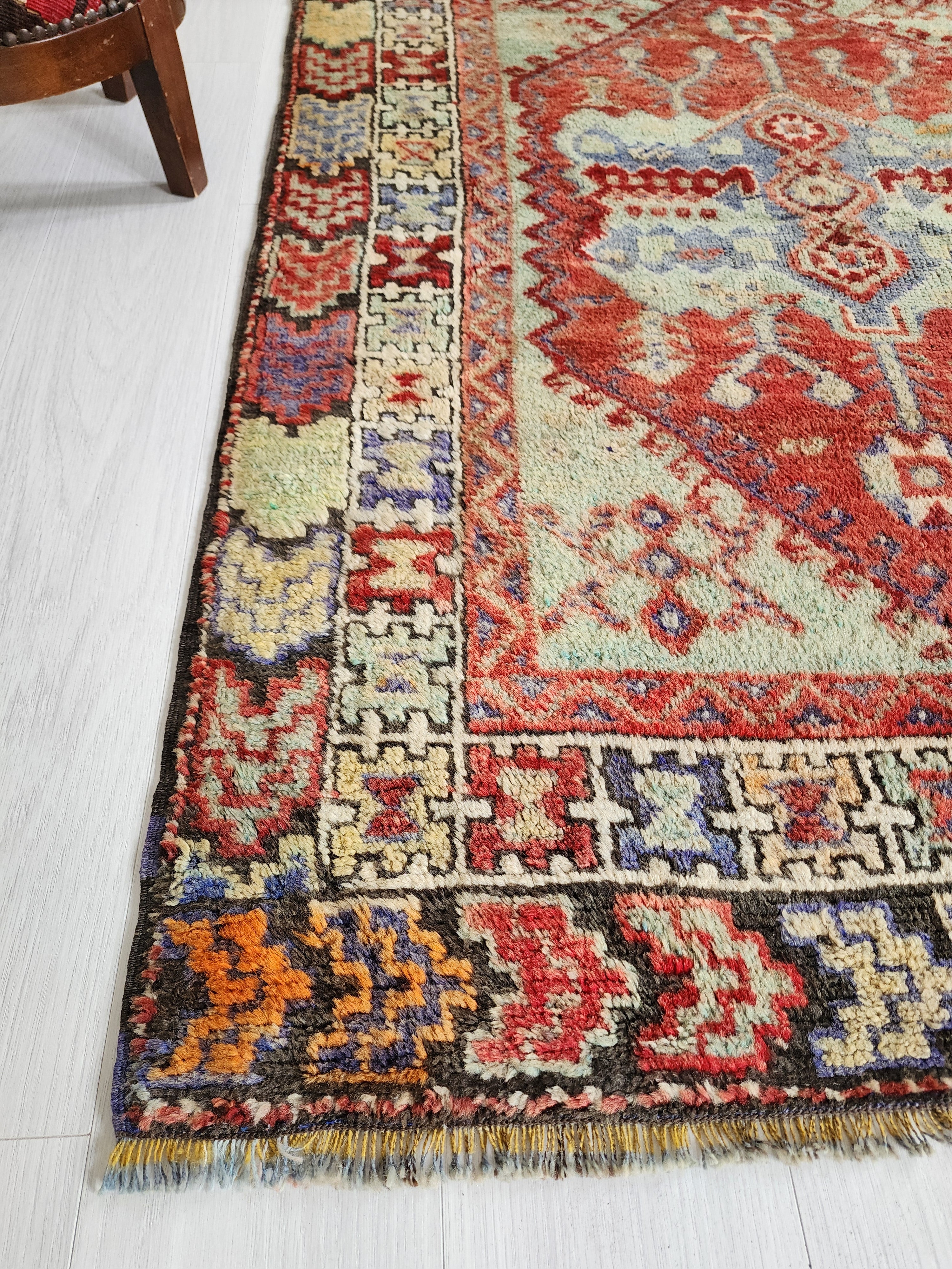 Hand-Knotted Anatolian Konya Rug with Rich Reds and Earthy Tones