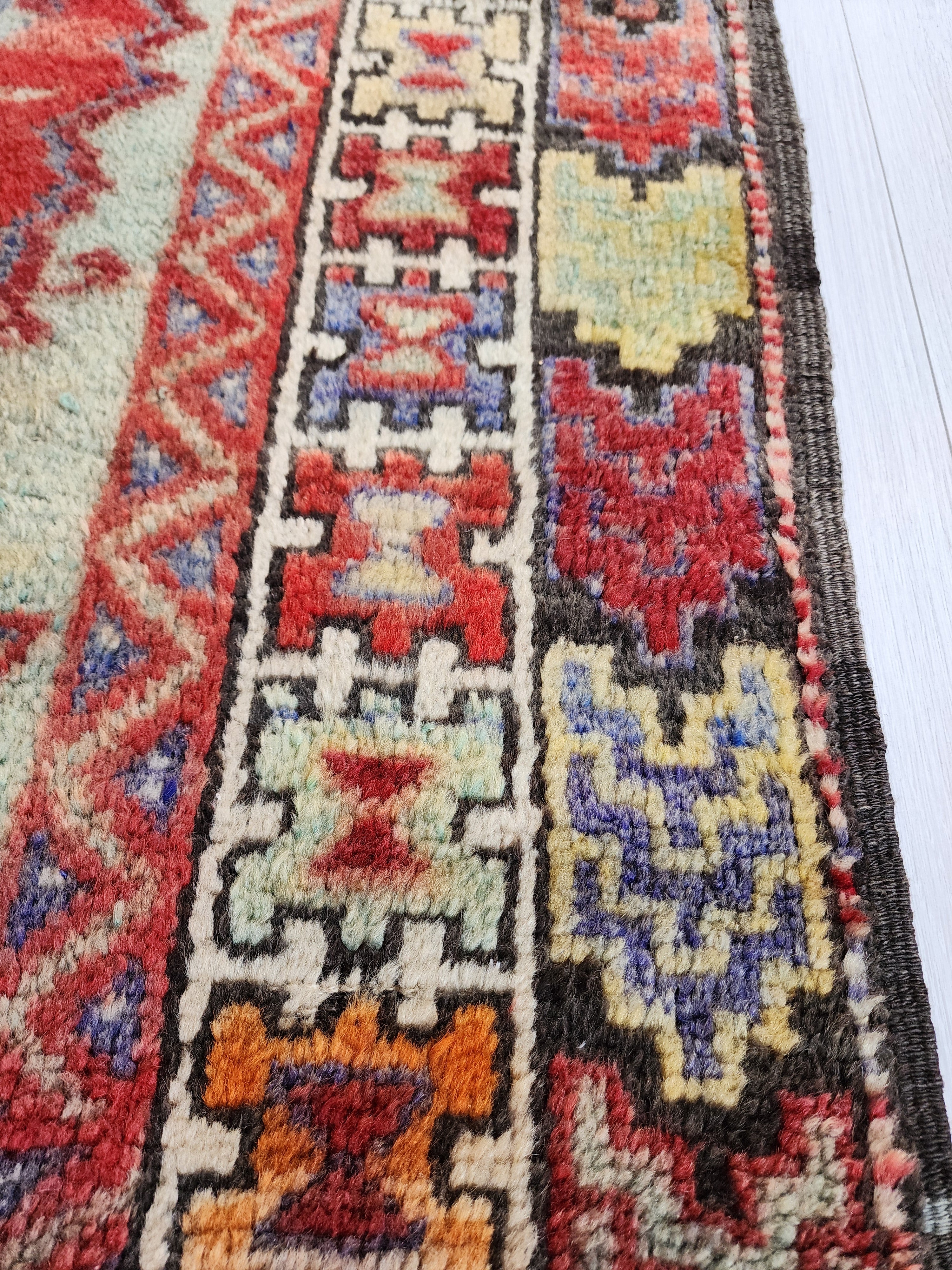 Hand-Knotted Anatolian Konya Rug with Rich Reds and Earthy Tones