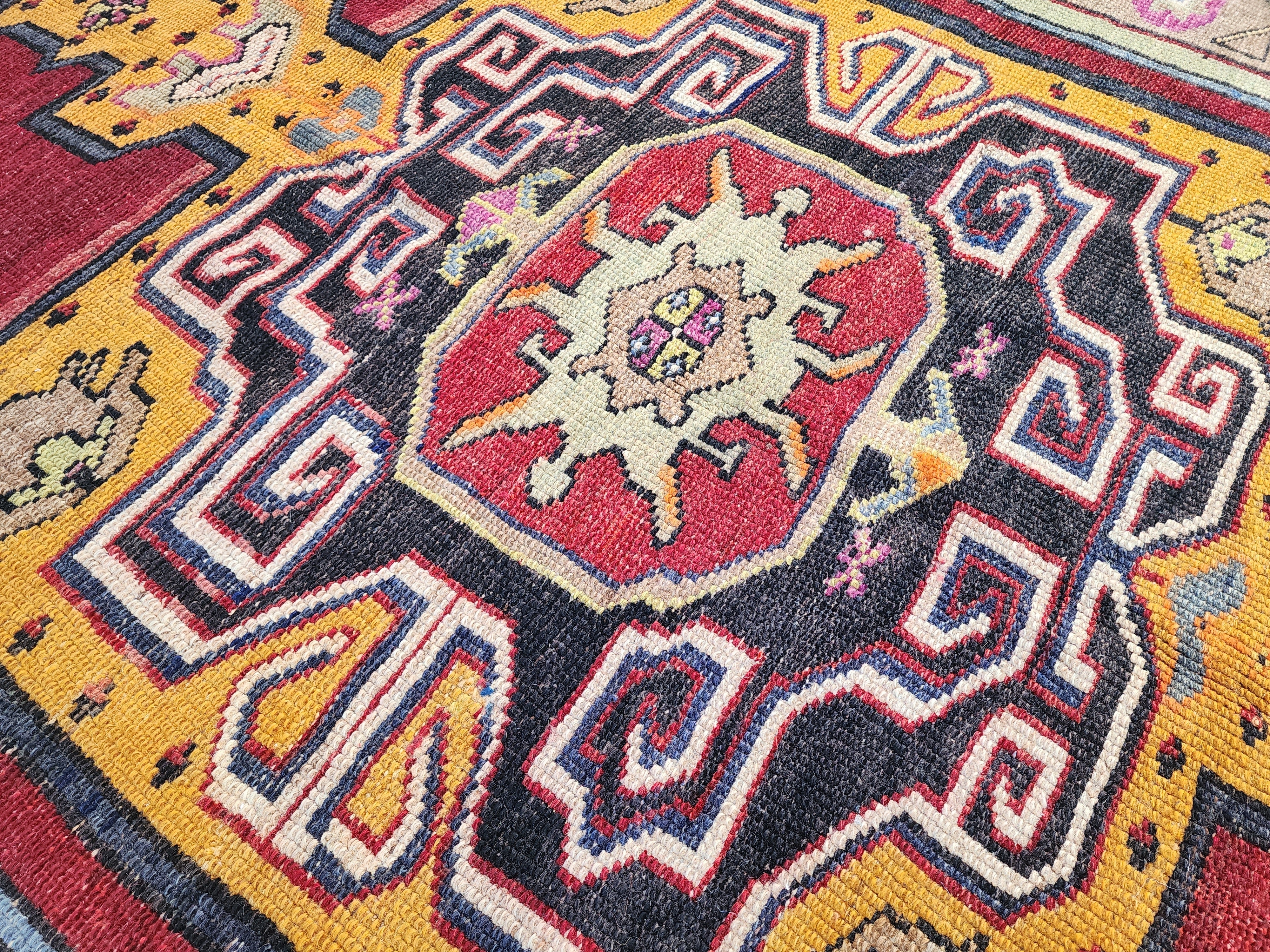 antique Anatolian Wool Area Rug — edge weave