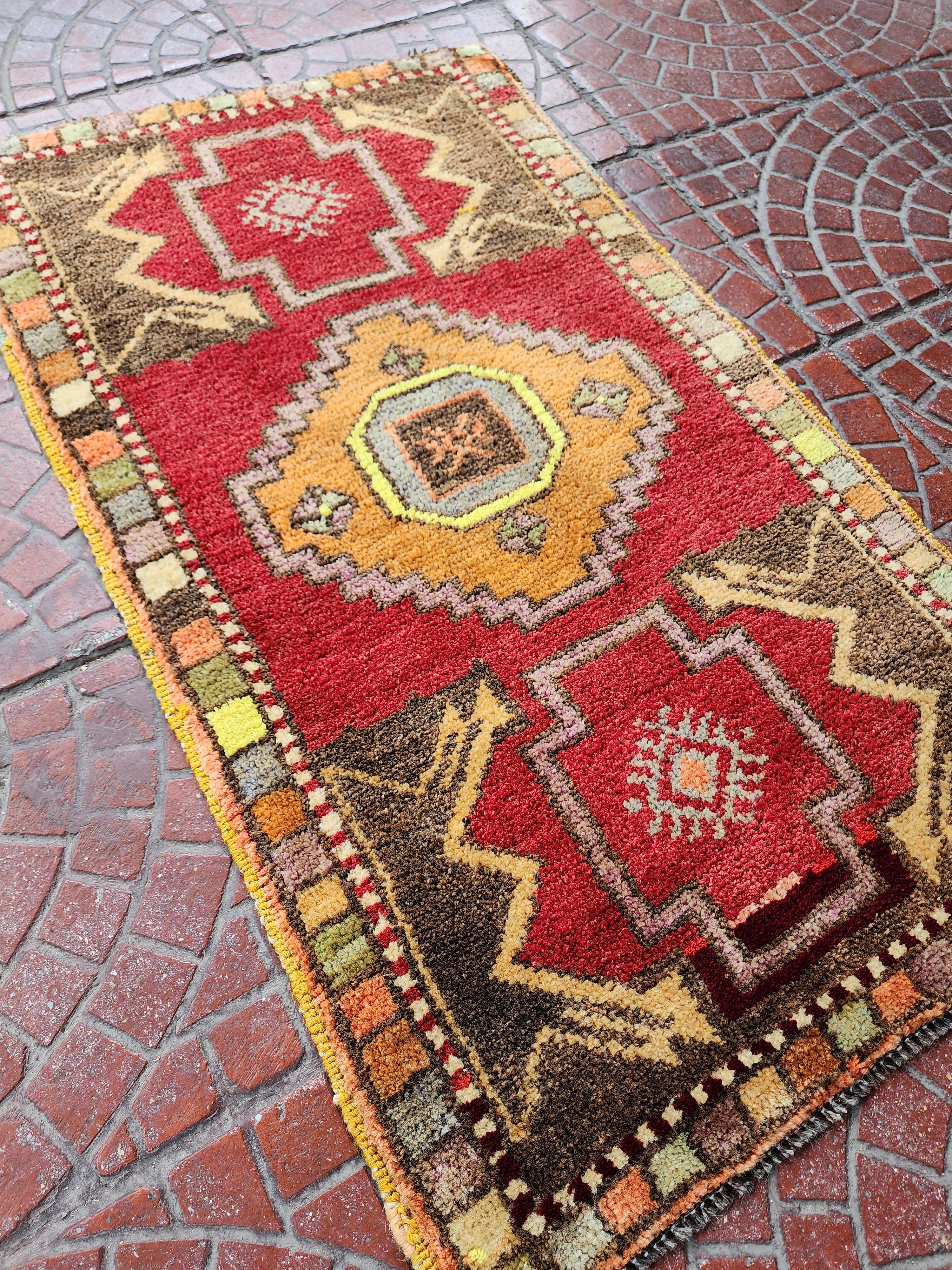 vintage Anatolian Small Rug — back view