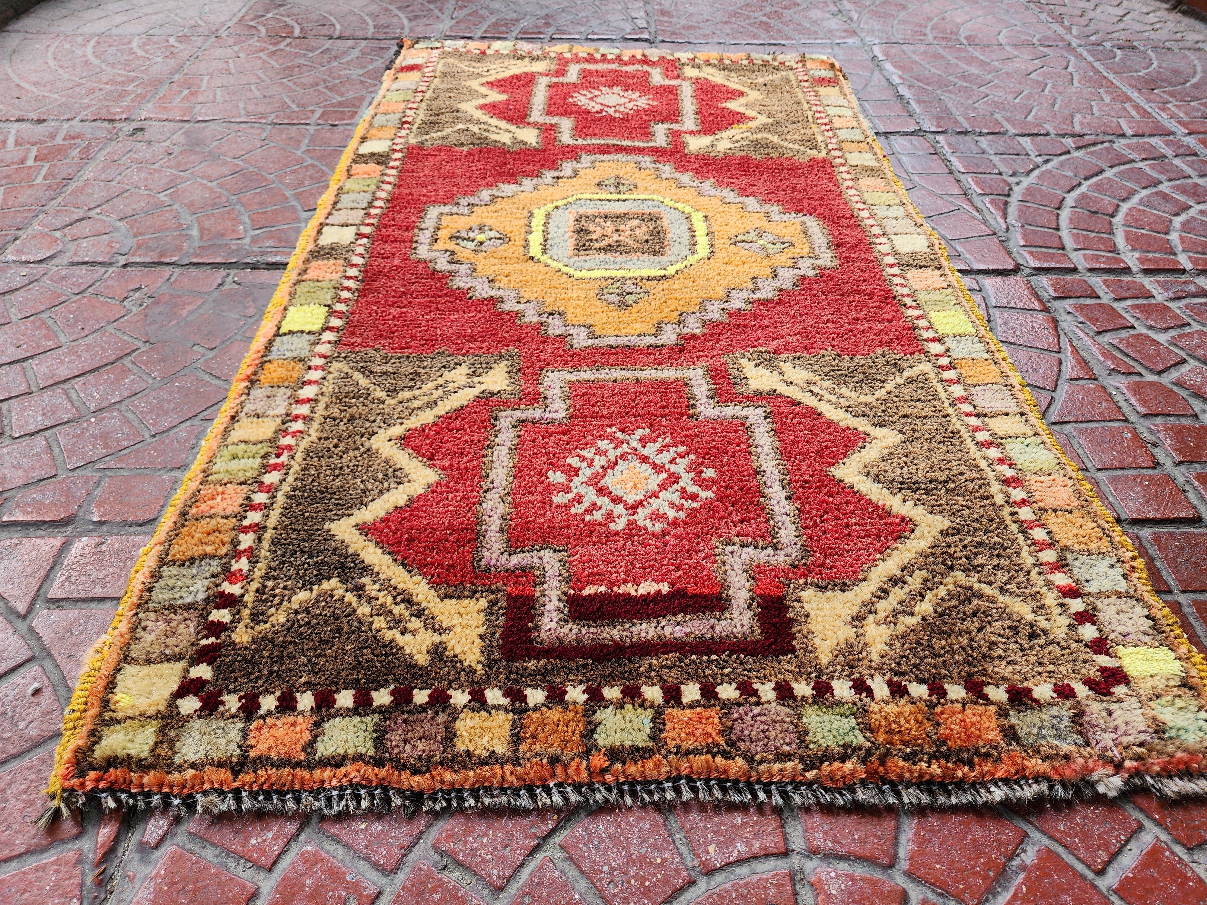 vintage Anatolian Small Rug — pile detail