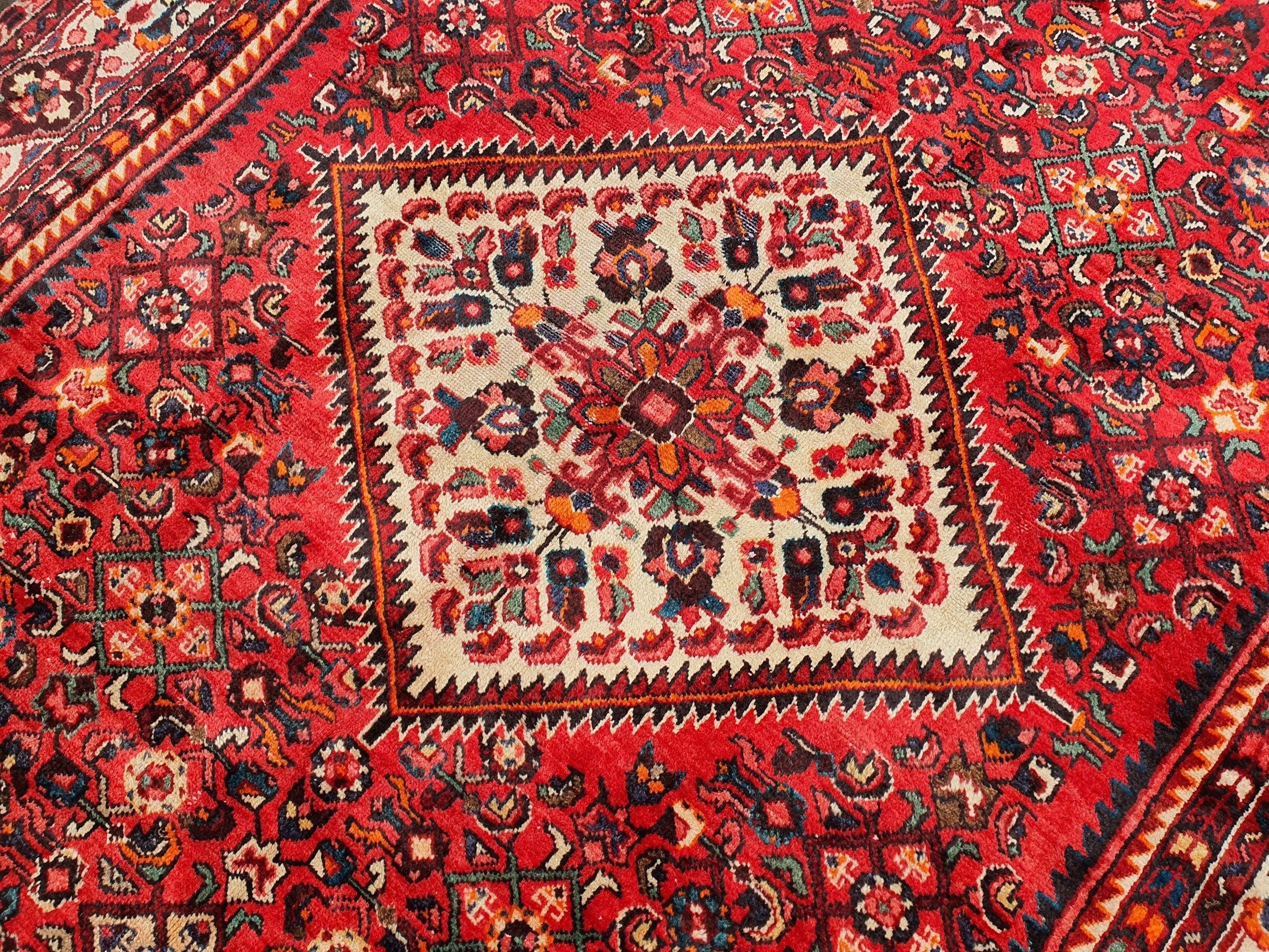 Large Persian Rug 10'8''x6'6'' Red and Blue