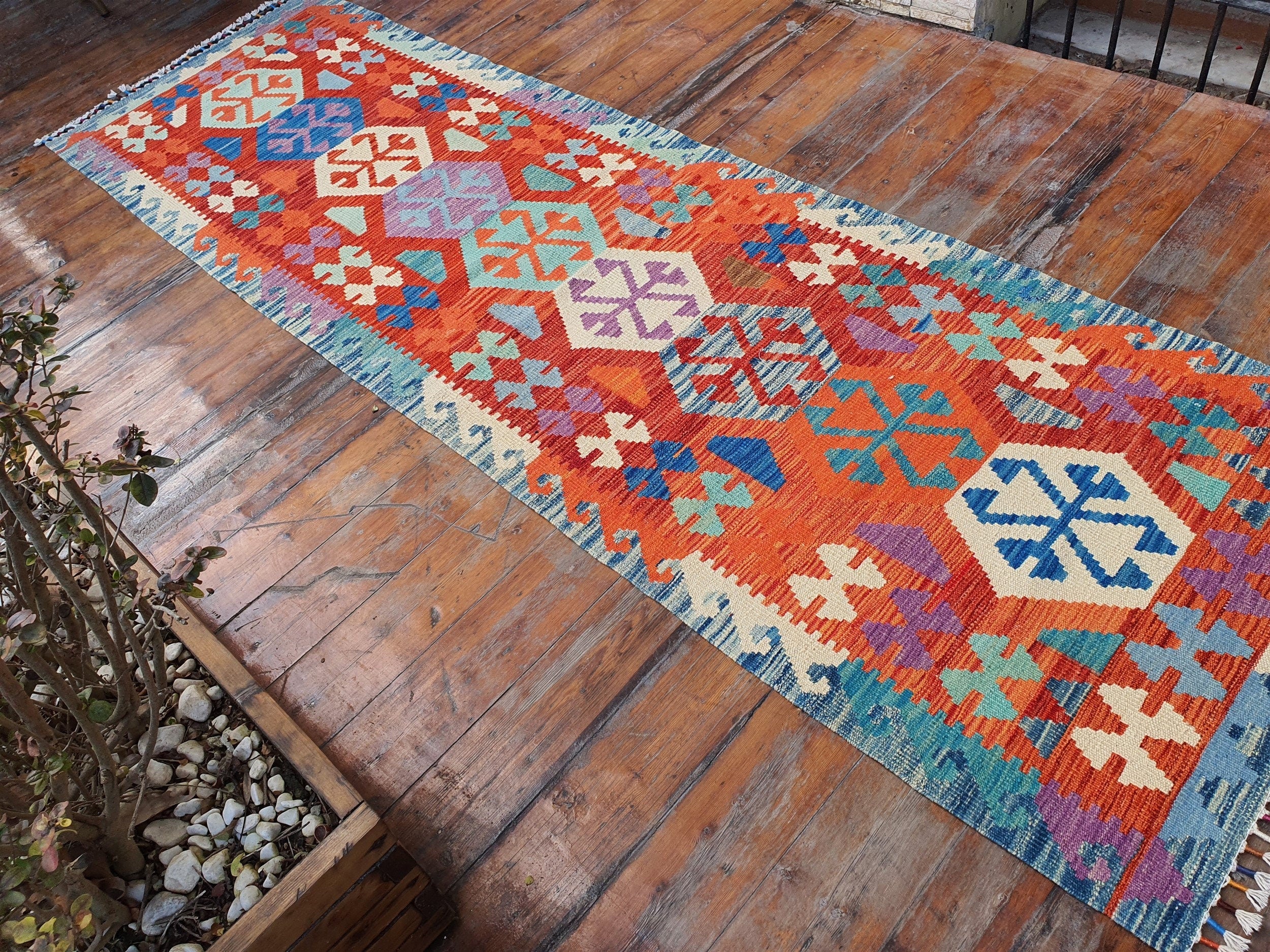 Runner rug, Turkish long size kilim rug, Vintage handknotted kilim rug, deals Bohemian decor, Hallway rug, Aztec decır, Kilim 4.3 x 10.4 ft zd4116