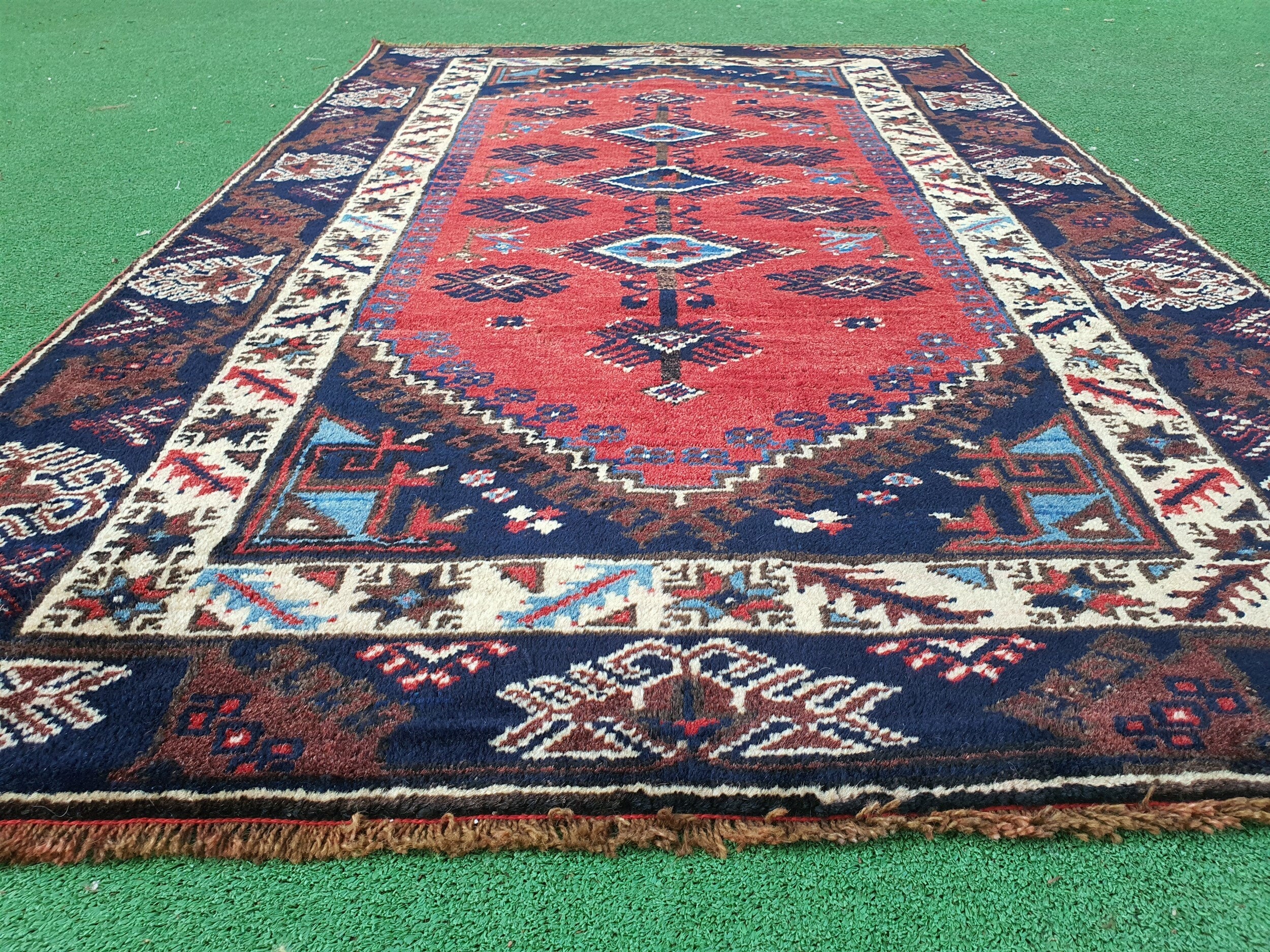 Red Vintage Turkish Antalya Rug 5'9''x3'6''