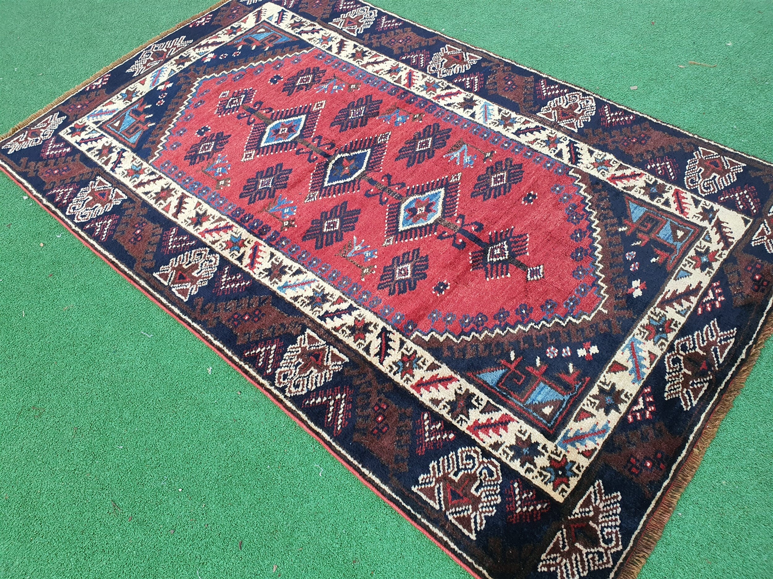 Red Vintage Turkish Antalya Rug 5'9''x3'6''