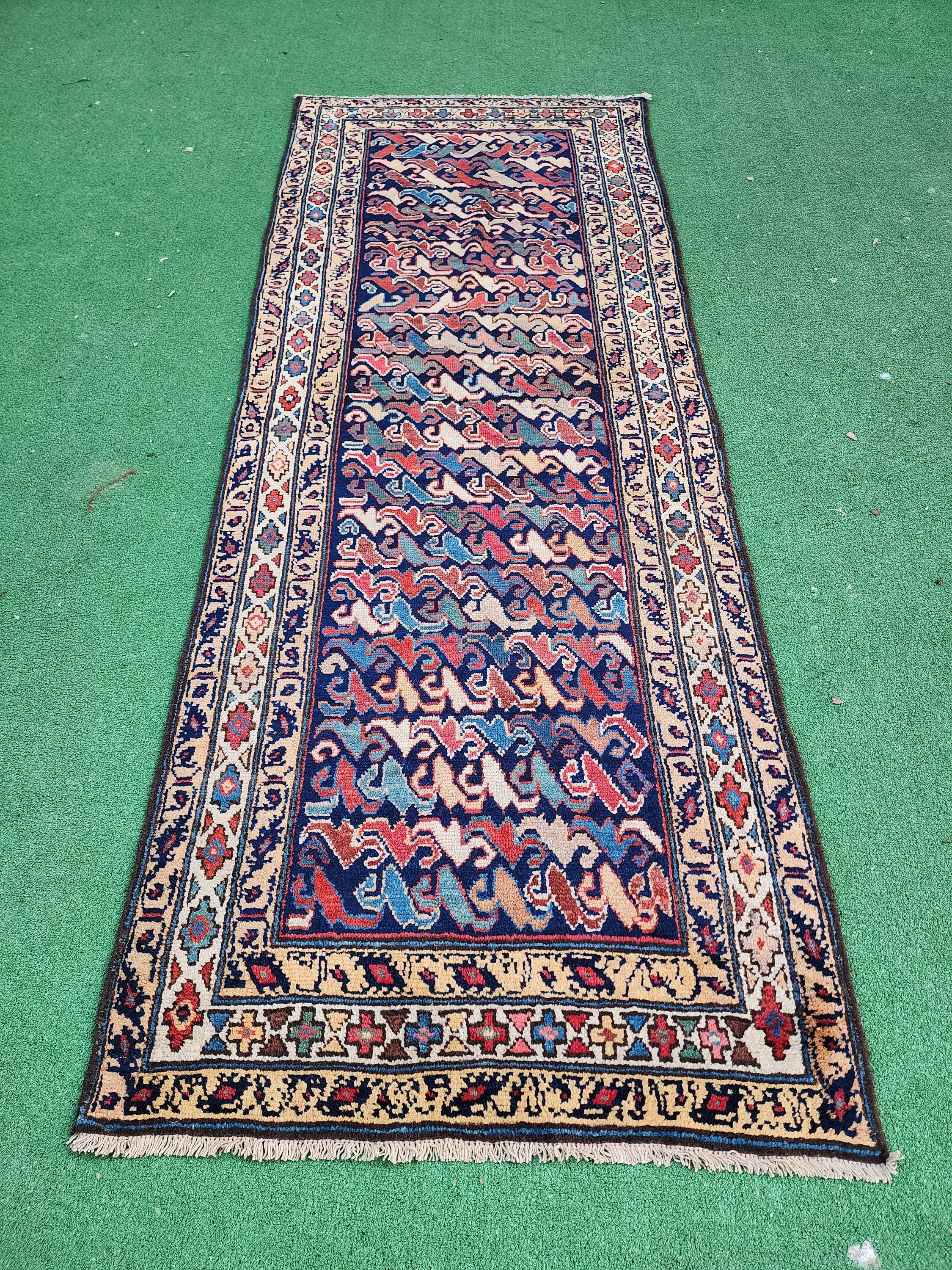 Antique Persian Hallway Runner Rug 8 x 3 ft,